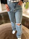 Calça Flare feminina Mom jeans veste 38/40