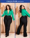Calça Flare Feminina Plus Size Pantalona Boca De Sino