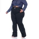 Calça Flare Jeans Black Intenso Feminina Plus Size