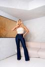 Calça flare jeans escura