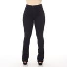 Calça flare preta jeans feminina estilo classico new vintage