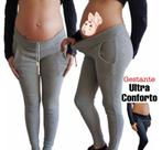 Calça Gestante Algodão C/ Elastano Grávida Ultra Confortável