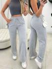 Calça Gringa Feminina Tecido Lanzinha Moletom Pantalona Cintura Alta com Bolso