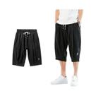 Calça Harém Masculina Plus Size - Verão, Estilo Chinês, Comprimento Curto