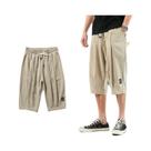 Calça Harém Masculina Plus Size - Verão, Estilo Chinês, Comprimento Curto Calça Harém Masculina Plus Size - Verão, Estilo Chinês, Comprimento Curto