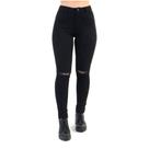 Calça Hot Pant Feminina Com Rasgo no Joelho Preta Lady Rock Calça Hot Pant Feminina Com Rasgo no Joelho Preta Lady Rock