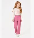 Calça Infantil Feminina Wide Leg Sarja Trick Nick Rosa