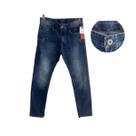 Calça infantil jeans escuro skinny bigode