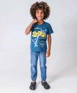 Calça Infantil Jogger Jeans Bolso Tam 4 a 8 Azul-27111