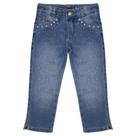 Calça Infantil Look Jeans c/ Pérolas Reta Jeans