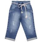 Calça Infantil Look Jeans Reta Moletom Jeans