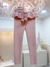 Calça Infantil Menina Feminina Tricô Rosa com Detalhes em Babado Yoyo