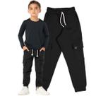 Calça Infantil Menino Cargo Moletinho Com Bolso Elástico