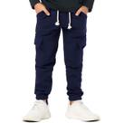 Calça Infantil Menino Cargo Moletinho Marinho