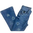 Calça infantil República Caipira Jeans Emma C/ Bordado Coração Lycra Flare Ref:2027 Calça infantil República Caipira Jeans Emma C/ Bordado Coração Lycra Flare Ref:2027