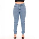 Calça Jeans 100% Marmorizada Com Brilho Strass Premium de Bolso Forro