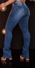 Calça jeans adulto feminino cintura alta com lavagem média tamanho 42