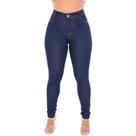 Calça jeans amaciada clássica feminina tradicional com bolso bordado