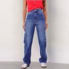 Calça Jeans Baggy Cargo Feminina Revanche Ampudia