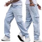 Calça Jeans Balão Baggy Cargo Masculina Corte Reto Larga Dazzling Calça Jeans Balão Baggy Cargo Masculina Corte Reto Larga Dazzling