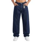 Calça Jeans Balão Oncross Azul Costura Dourada Streetwear 4001 Cor:Azul EscuroTamanho:38Gênero:Homem