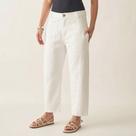 Calça Jeans Barrel Capri Cintura Alta