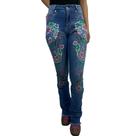 Calca Jeans Bordada Com Flores Feminina Bill Way