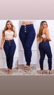 Calça jeans botões frontais