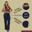 Calça Jeans Cargo 100 Destroyer Com Caimento Wide Leg