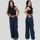 Calça Jeans Cargo Feminina Juvenil Jeans