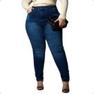 Calça Jeans Cigarrete Plus Size Cintura Média Confortável