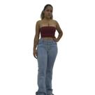 Calça Jeans Cintura Alta com Botões Frontais