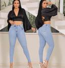 Calça jeans clara lavada com elastano feminino adulto tamanho 38 Calça jeans clara lavada com elastano feminino adulto tamanho 38
