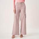 Calça Jeans Color Wide Cargo Cintura Alta