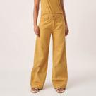 Calça Jeans Color Wide Leg Mostarda