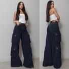 Calça Jeans Consciência Wide Leg Relaxed Cargo 24805 Tamanho:44Cor:Jeans
