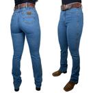 Calça Jeans Country Feminina Tradicional Reta Os Boiadeiros Delavê Com Elastano Ref 027