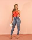 Calça jeans Creatore skinny com lycra azul médio cintura alta