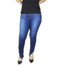 Calça Jeans Cropped Feminina Barra Desfiada Muito Mais Azul com Elastano