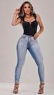 Calça jeans delavê com zípers rhero-56191