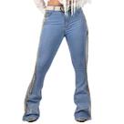 Calça Jeans Delavê Feminino Franjas Strass Moda Country Brilhos Texas Ranch Jeans Loja Oficial