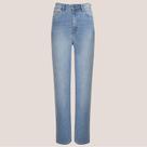 Calça Jeans Dudalina New Reta Bordado In25 Azul Feminino