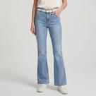Calça Jeans Feminina Boot Cut Flare Cintura Alta Com Cinto