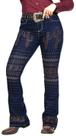 Calça Jeans Feminina Bordada Flare Strass Cacto - Bill Way Lançamento