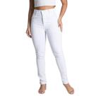 Calça Jeans Feminina Branca Sawary Hot Pants Modelagem Perfeita Cintura Alta Top