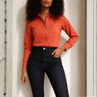 Calça Jeans Feminina Cigarrete Escura Flor De Lis