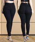 Calça Jeans Feminina Cintura Alta Preta Tecido Premium Original