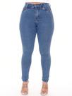 Calça jeans feminina classica tradicional marmorizada com levanta bumbum