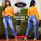 Calça Jeans Feminina com Elastano Azul..lavado detonado