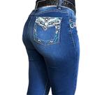 Calça Jeans Feminina Country Bordada Indiana West Dust Top
